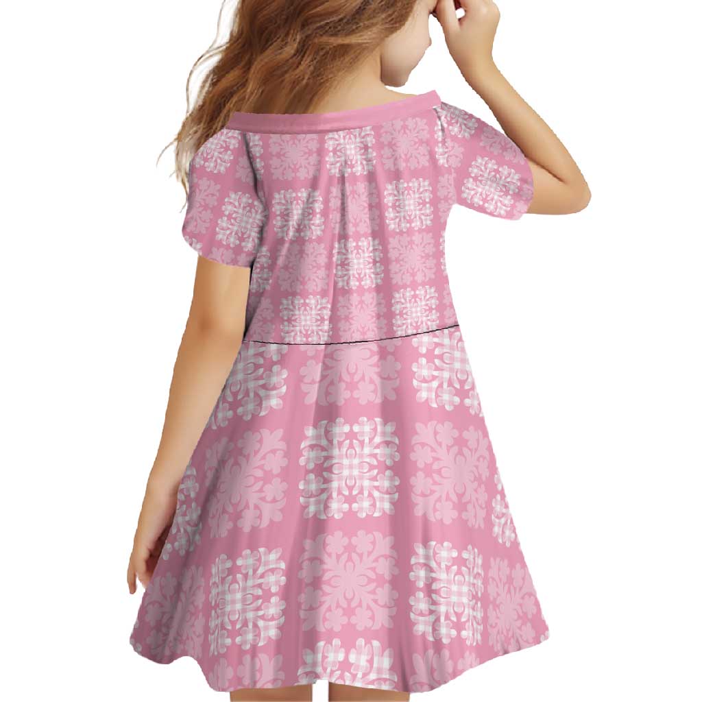 Pink Palaka Quilt Hawaii Family Matching Tank Maxi Dress and Hawaiian Shirt Traditional Hawaii-plaid Pattern - Polynesian Pride