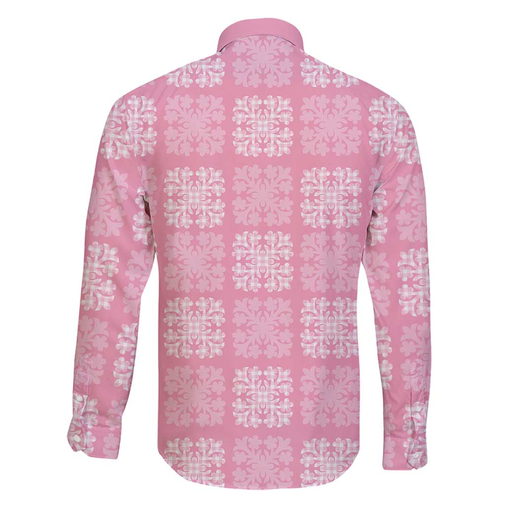 Pink Palaka Quilt Hawaii Family Matching Tank Maxi Dress and Hawaiian Shirt Traditional Hawaii-plaid Pattern - Polynesian Pride