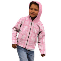 Pink Palaka Quilt Hawaii Kid Hoodie Traditional Hawaii-plaid Pattern - Polynesian Pride