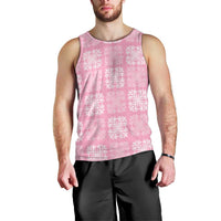 Pink Palaka Quilt Hawaii Men Tank Top Traditional Hawaii-plaid Pattern - Polynesian Pride