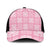 Pink Palaka Quilt Hawaii Mesh Trucker Cap Traditional Hawaii-plaid Pattern - Polynesian Pride