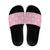 Pink Palaka Quilt Hawaii Slide Sandals Traditional Hawaii-plaid Pattern - Polynesian Pride