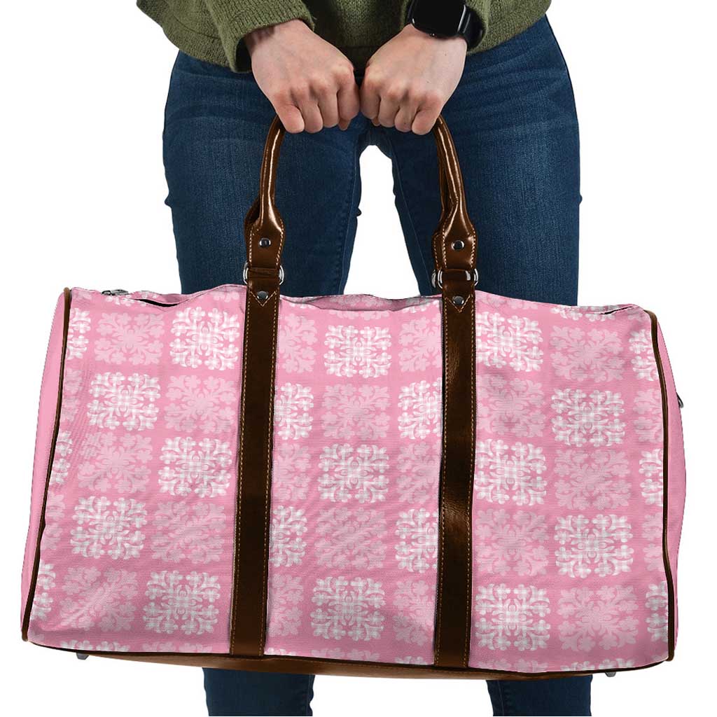 Pink Palaka Quilt Hawaii Travel Bag Traditional Hawaii-plaid Pattern - Polynesian Pride