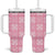 Pink Palaka Quilt Hawaii Tumbler With Handle Traditional Hawaii-plaid Pattern - Polynesian Pride