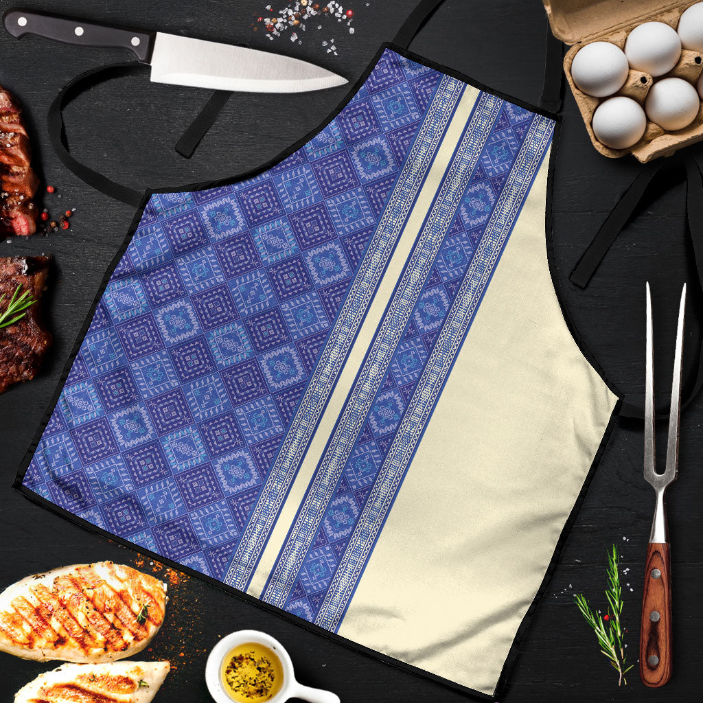 Mabuhay Philippines Festival Apron Yakan Modern Filipiniana Inspired LT14 Blue - Polynesian Pride