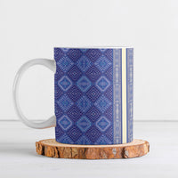 Mabuhay Philippines Festival Ceramic Mug Yakan Modern Filipiniana Inspired LT14 Blue - Polynesian Pride