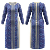Mabuhay Philippines Festival Couples Matching Long Sleeve Bodycon Dress and Hawaiian Shirt Yakan Modern Filipiniana Inspired LT14 - Polynesian Pride