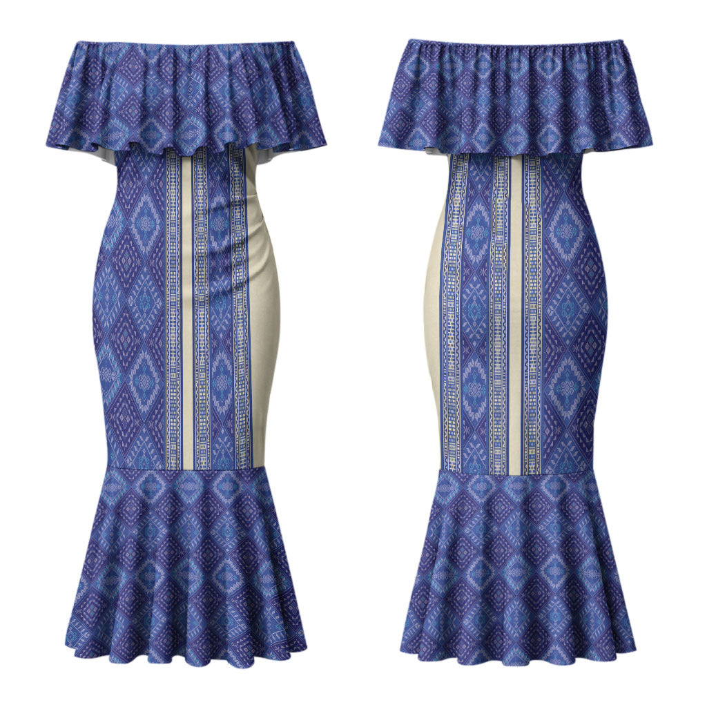 Mabuhay Philippines Festival Couples Matching Mermaid Dress and Long Sleeve Button Shirt Yakan Modern Filipiniana Inspired LT14 - Polynesian Pride