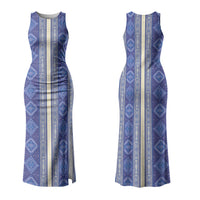 Mabuhay Philippines Festival Couples Matching Tank Maxi Dress and Long Sleeve Button Shirt Yakan Modern Filipiniana Inspired LT14 - Polynesian Pride