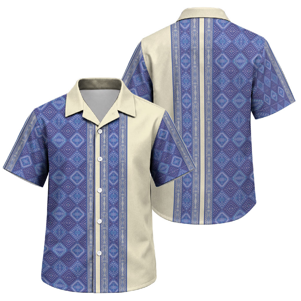 Mabuhay Philippines Festival Family Matching Long Sleeve Bodycon Dress and Hawaiian Shirt Yakan Modern Filipiniana Inspired LT14 Son's Shirt Blue - Polynesian Pride