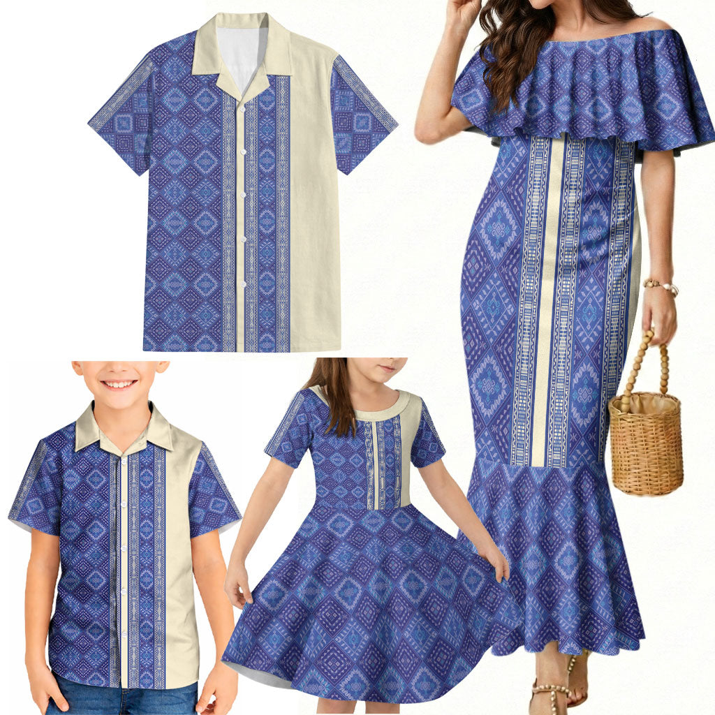 Mabuhay Philippines Festival Family Matching Mermaid Dress and Hawaiian Shirt Yakan Modern Filipiniana Inspired LT14 - Polynesian Pride