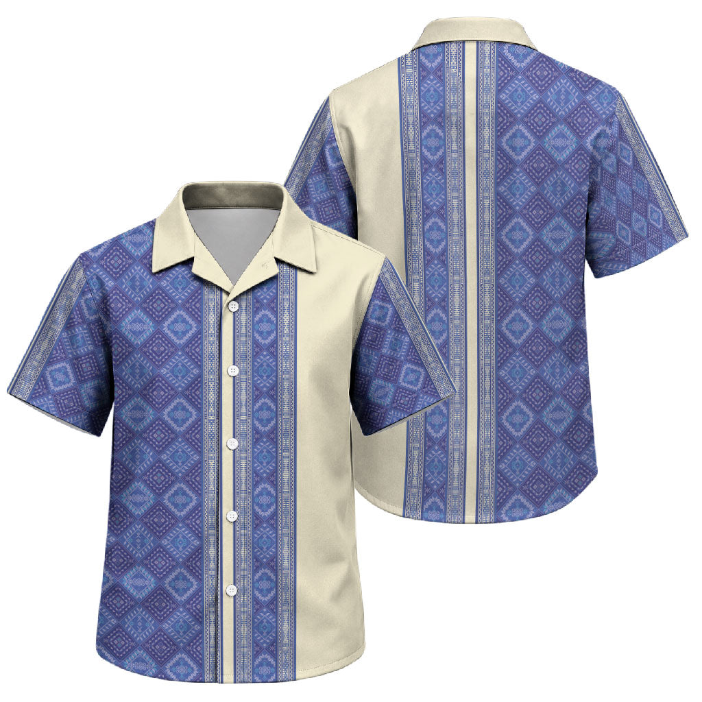 Mabuhay Philippines Festival Family Matching Short Sleeve Bodycon Dress and Hawaiian Shirt Yakan Modern Filipiniana Inspired LT14 Son's Shirt Blue - Polynesian Pride