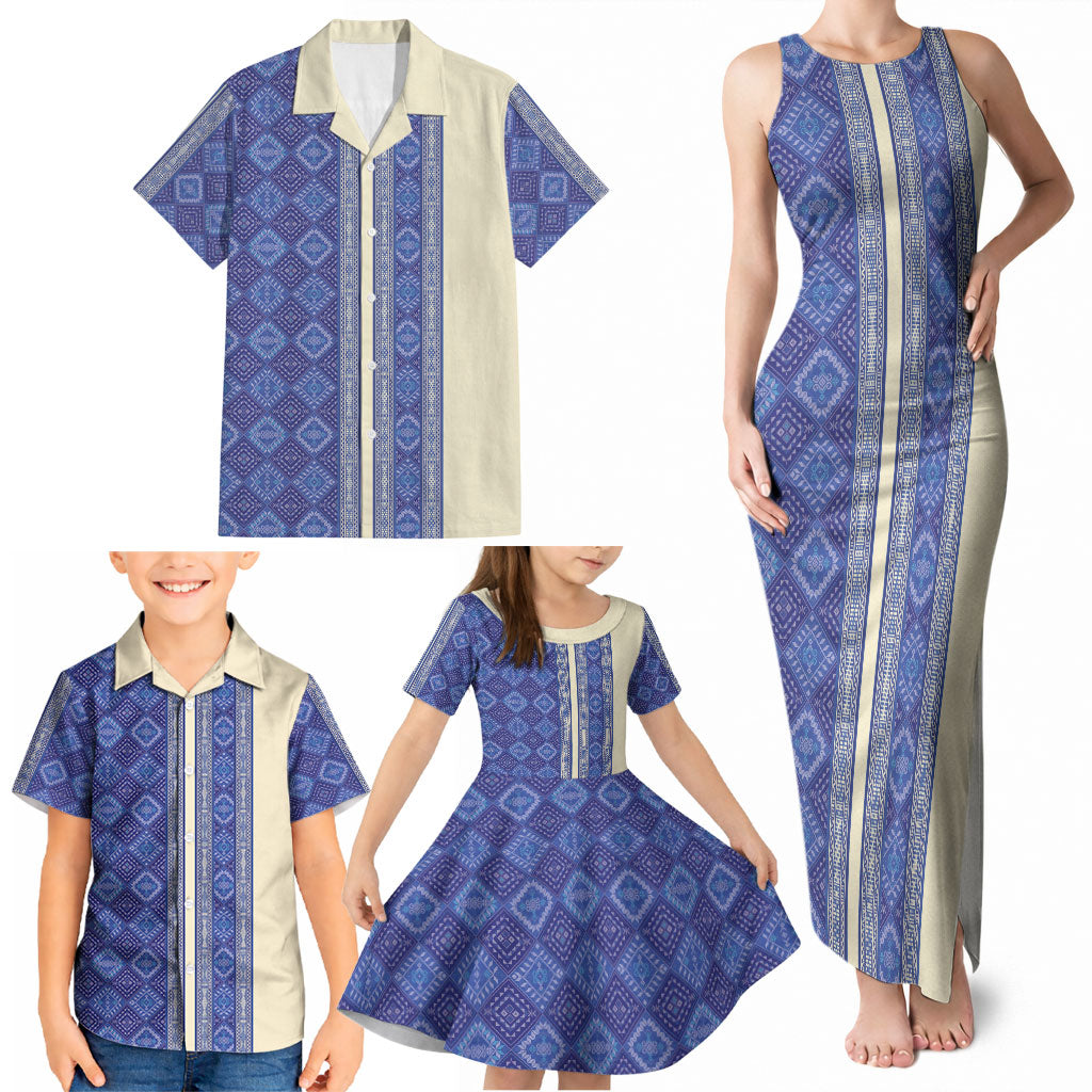 Mabuhay Philippines Festival Family Matching Tank Maxi Dress and Hawaiian Shirt Yakan Modern Filipiniana Inspired LT14 - Polynesian Pride