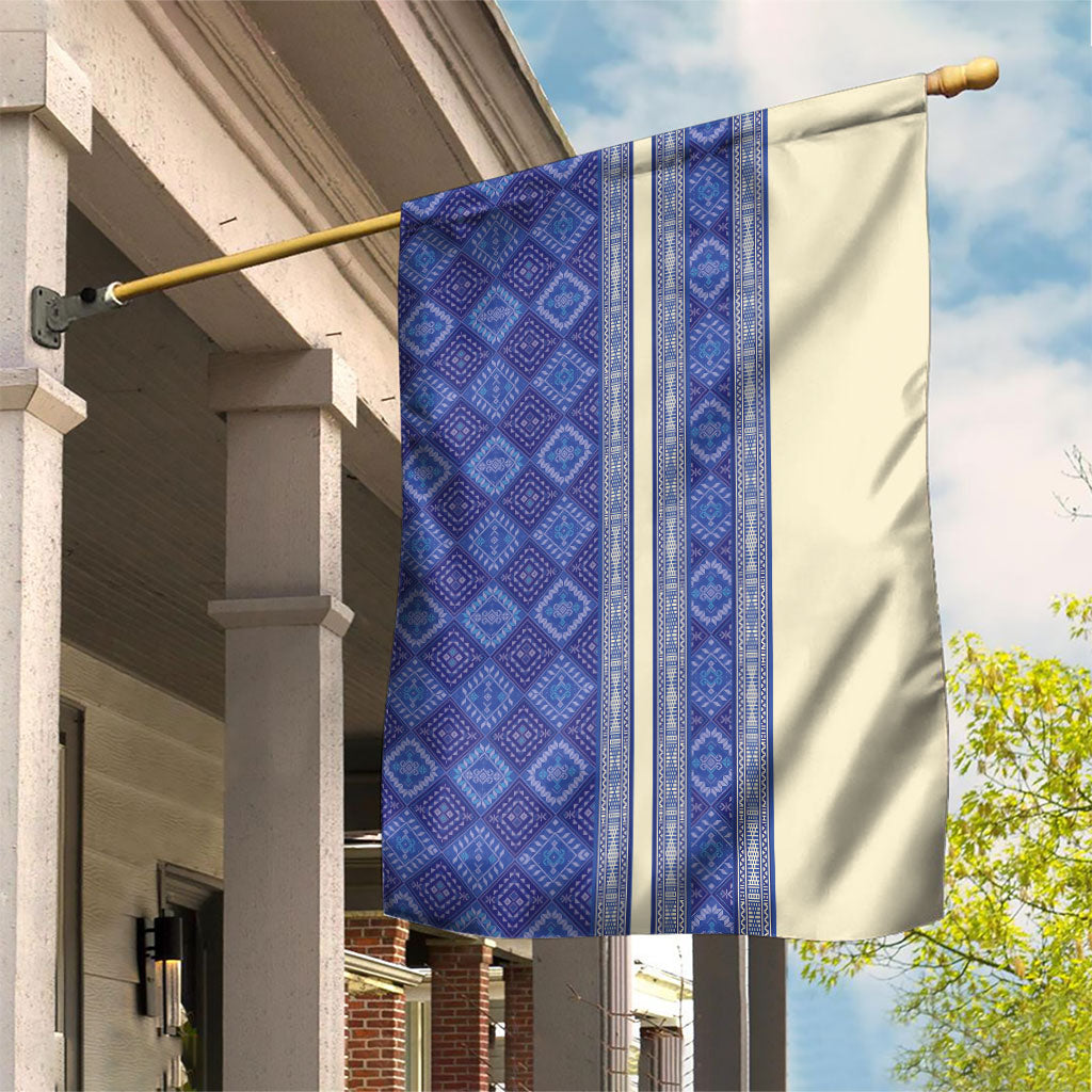 Mabuhay Philippines Festival Garden Flag Yakan Modern Filipiniana Inspired LT14 House Flag Blue - Polynesian Pride