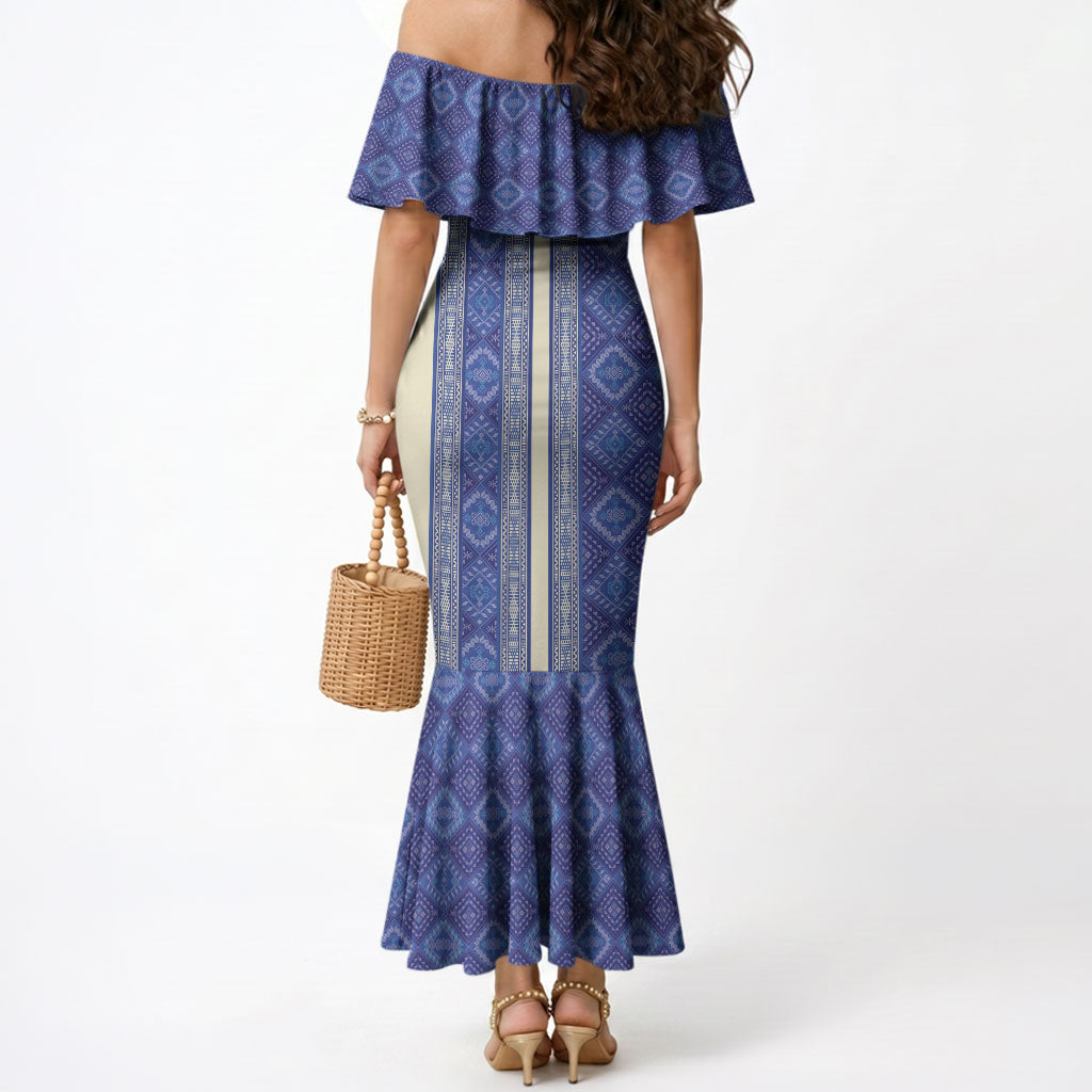 Mabuhay Philippines Festival Mermaid Dress Yakan Modern Filipiniana Inspired LT14 - Polynesian Pride
