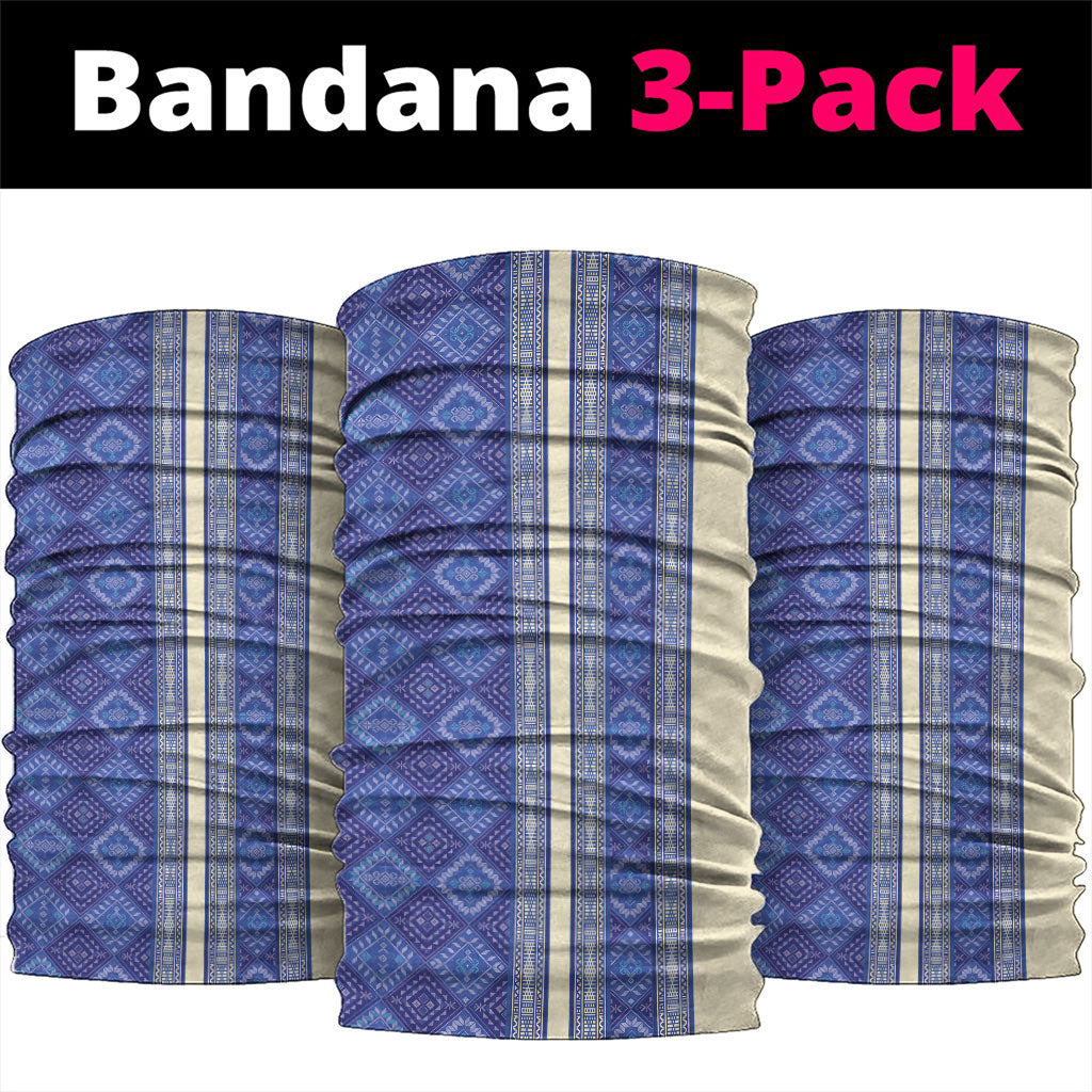 Mabuhay Philippines Festival Neck Gaiter Yakan Modern Filipiniana Inspired LT14 package One Size: 25*50cm Blue - Polynesian Pride