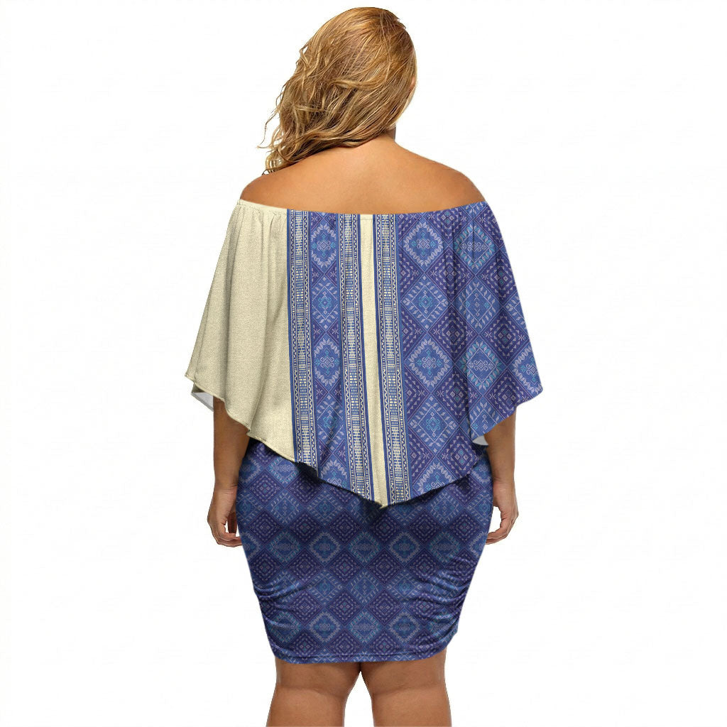 Mabuhay Philippines Festival Off Shoulder Short Dress Yakan Modern Filipiniana Inspired LT14 - Polynesian Pride