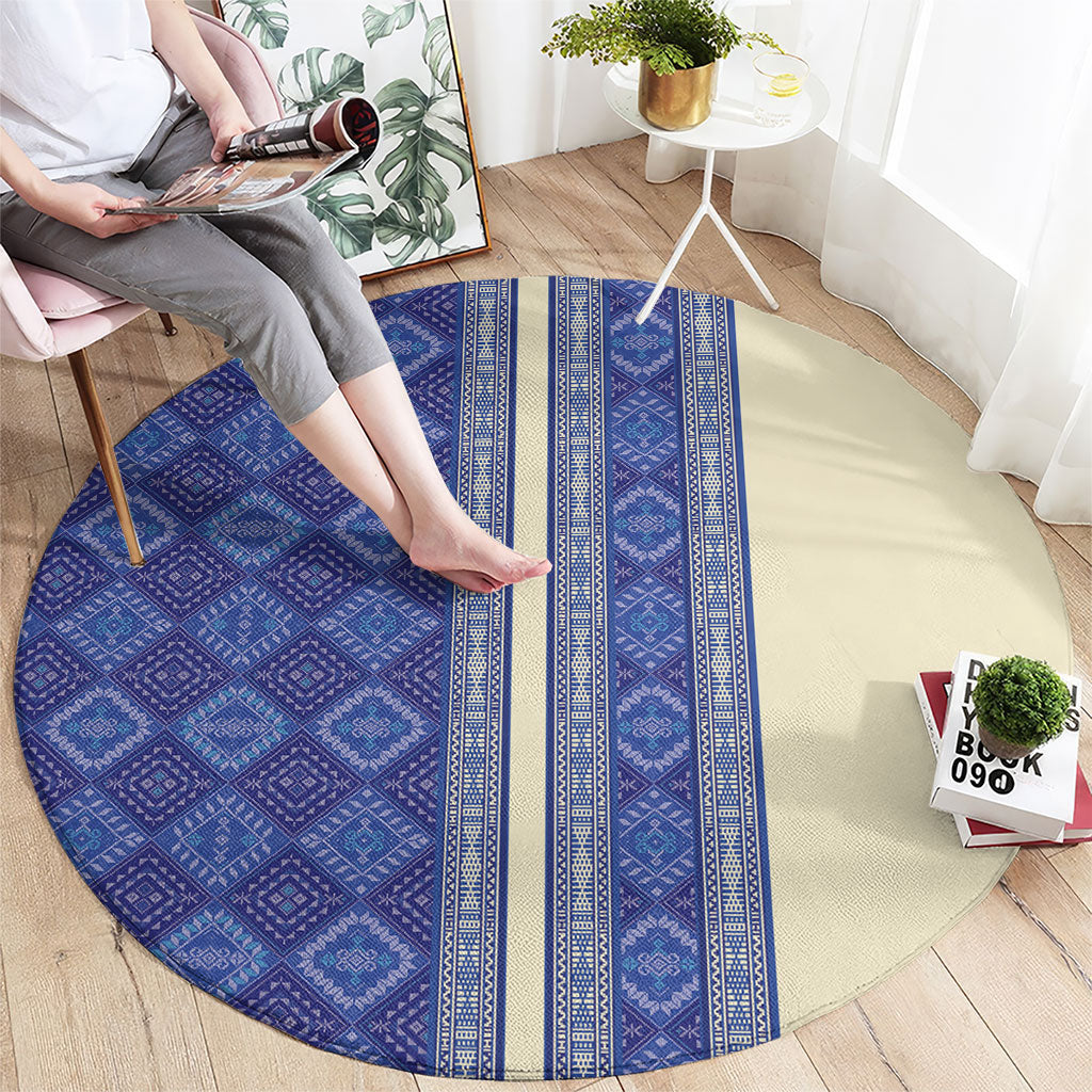 Mabuhay Philippines Festival Round Carpet Yakan Modern Filipiniana Inspired LT14 - Polynesian Pride