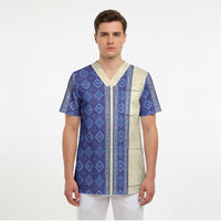 Mabuhay Philippines Festival Scrub Top Yakan Modern Filipiniana Inspired LT14 - Polynesian Pride
