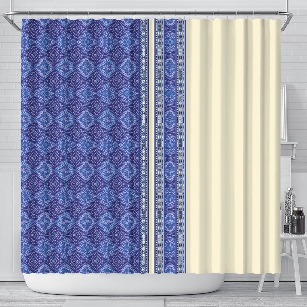 Mabuhay Philippines Festival Shower Curtain Yakan Modern Filipiniana Inspired LT14 - Polynesian Pride