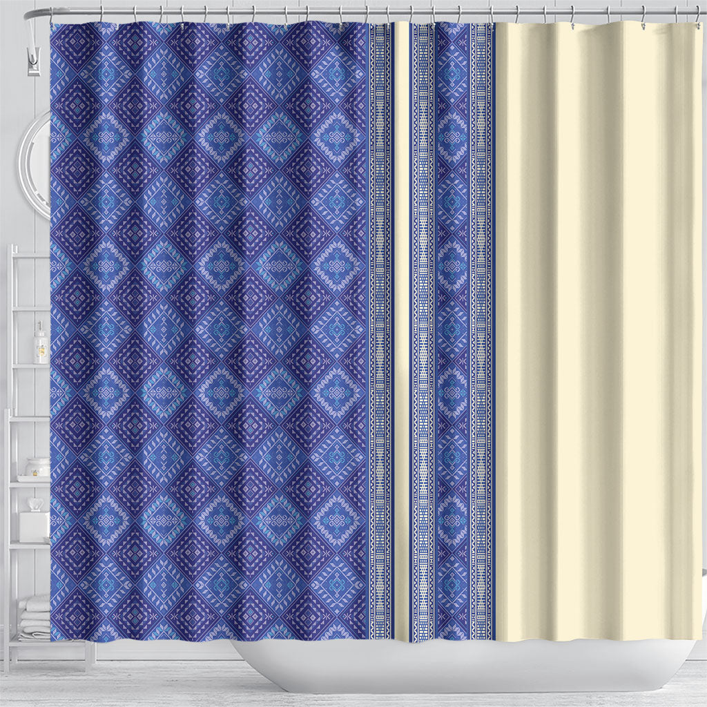 Mabuhay Philippines Festival Shower Curtain Yakan Modern Filipiniana Inspired LT14 - Polynesian Pride