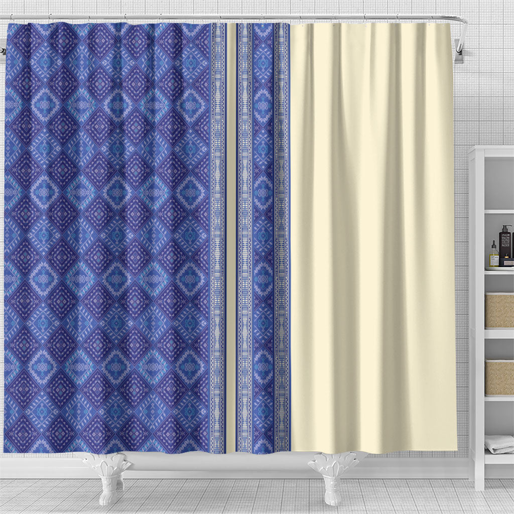 Mabuhay Philippines Festival Shower Curtain Yakan Modern Filipiniana Inspired LT14 - Polynesian Pride