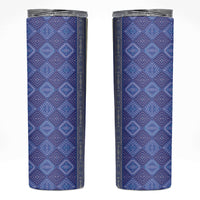 Mabuhay Philippines Festival Skinny Tumbler Yakan Modern Filipiniana Inspired LT14 Blue - Polynesian Pride