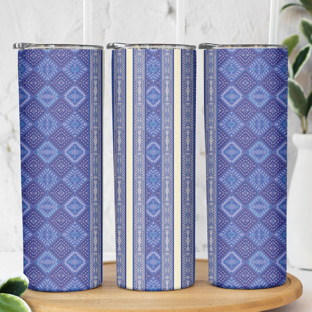 Mabuhay Philippines Festival Skinny Tumbler Yakan Modern Filipiniana Inspired LT14 - Polynesian Pride