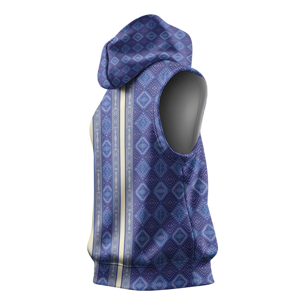 Mabuhay Philippines Festival Sleeveless Hoodie Yakan Modern Filipiniana Inspired LT14 - Polynesian Pride