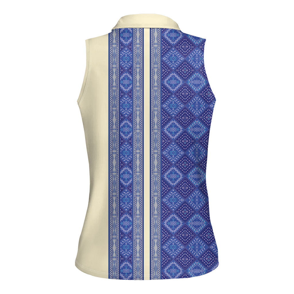 Mabuhay Philippines Festival Women Sleeveless Polo Shirt Yakan Modern Filipiniana Inspired LT14 - Polynesian Pride