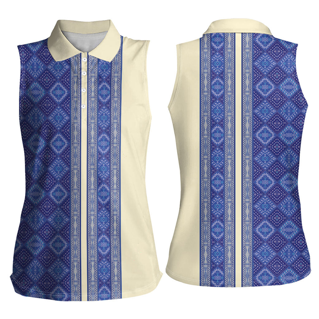 Mabuhay Philippines Festival Women Sleeveless Polo Shirt Yakan Modern Filipiniana Inspired LT14 - Polynesian Pride