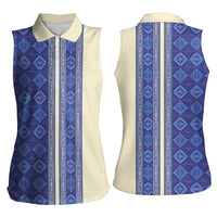 Mabuhay Philippines Festival Women Sleeveless Polo Shirt Yakan Modern Filipiniana Inspired LT14 - Polynesian Pride