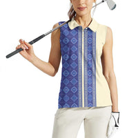 Mabuhay Philippines Festival Women Sleeveless Polo Shirt Yakan Modern Filipiniana Inspired LT14 - Polynesian Pride