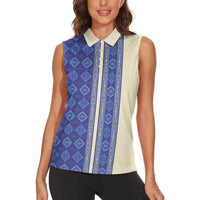 Mabuhay Philippines Festival Women Sleeveless Polo Shirt Yakan Modern Filipiniana Inspired LT14 - Polynesian Pride