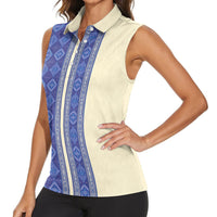 Mabuhay Philippines Festival Women Sleeveless Polo Shirt Yakan Modern Filipiniana Inspired LT14 - Polynesian Pride