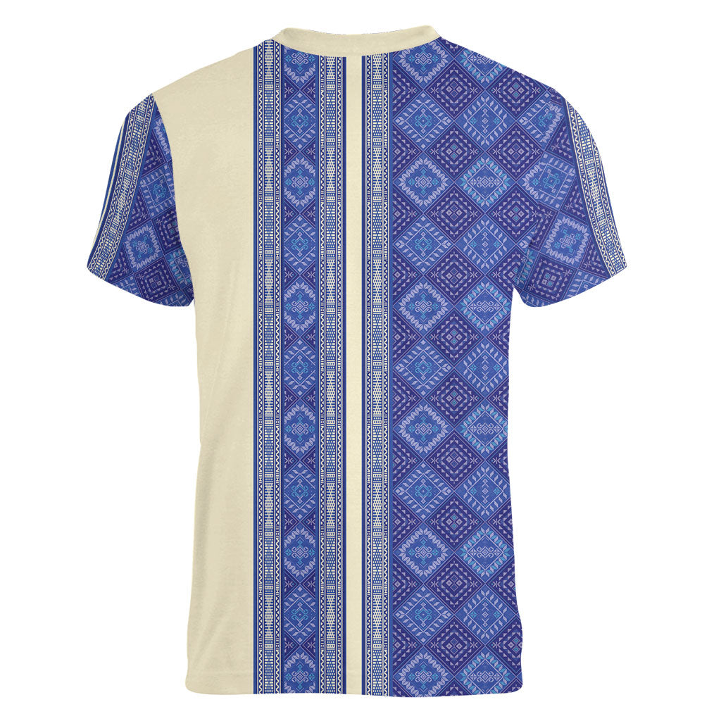 Mabuhay Philippines Festival Women V-Neck T-Shirt Yakan Modern Filipiniana Inspired LT14 - Polynesian Pride