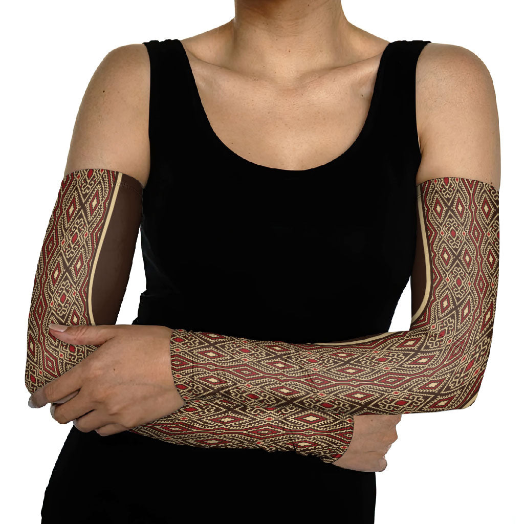 Mabuhay Philippines Festival Arm Sleeves Tnalak Modern Filipiniana Inspired LT14 - Polynesian Pride