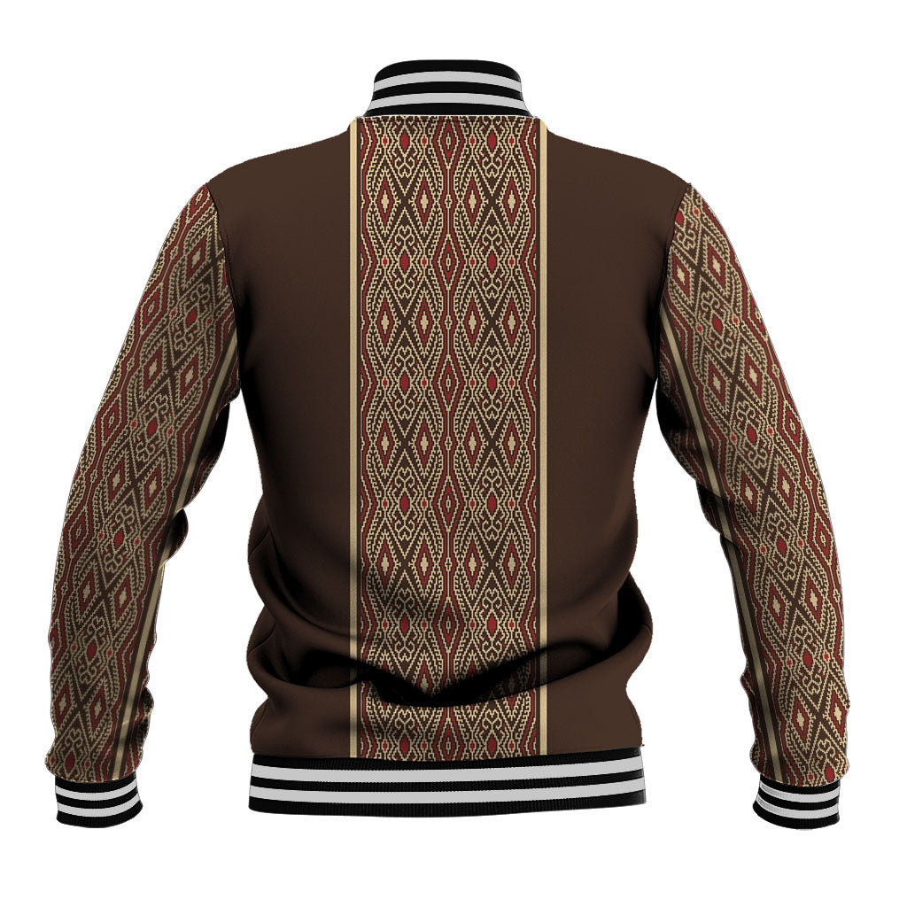 Mabuhay Philippines Festival Baseball Jacket Tnalak Modern Filipiniana Inspired LT14 - Polynesian Pride