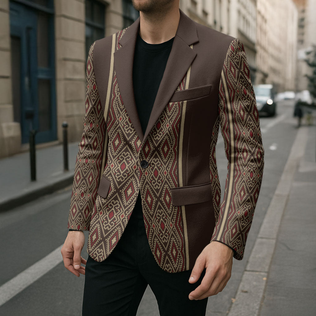 Mabuhay Philippines Festival Blazer Tnalak Modern Filipiniana Inspired LT14 - Polynesian Pride