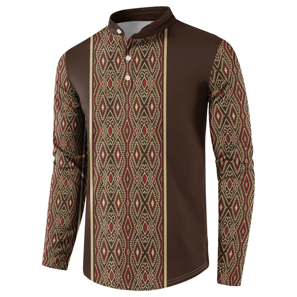 Mabuhay Philippines Festival Button Sweatshirt Tnalak Modern Filipiniana Inspired LT14 - Polynesian Pride