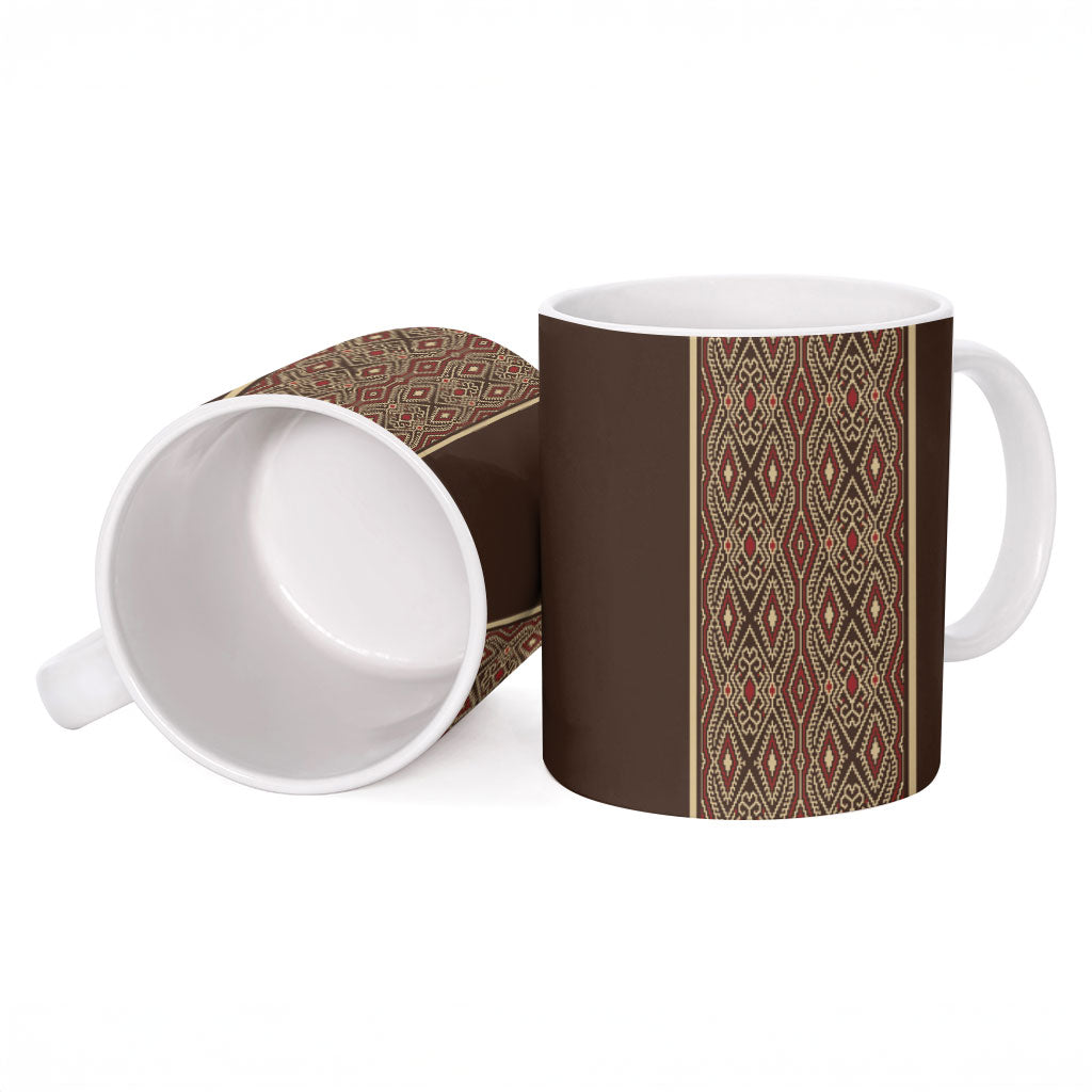 Mabuhay Philippines Festival Ceramic Mug Tnalak Modern Filipiniana Inspired LT14 - Polynesian Pride