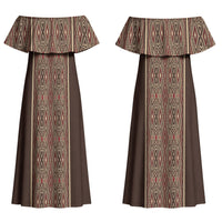 Mabuhay Philippines Festival Couples Matching Off Shoulder Maxi Dress and Hawaiian Shirt Tnalak Modern Filipiniana Inspired LT14 - Polynesian Pride