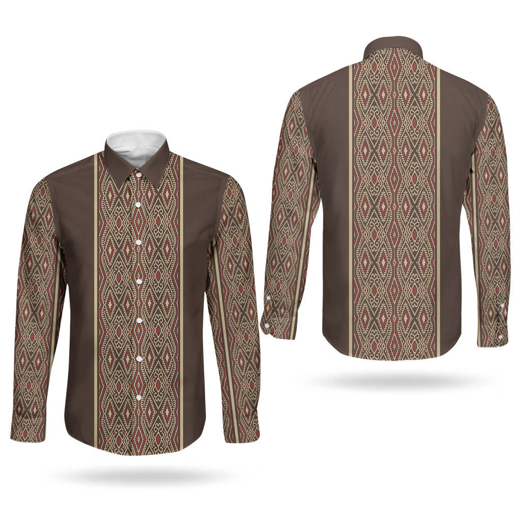 Mabuhay Philippines Festival Couples Matching Off Shoulder Short Dress and Long Sleeve Button Shirt Tnalak Modern Filipiniana Inspired LT14 - Polynesian Pride