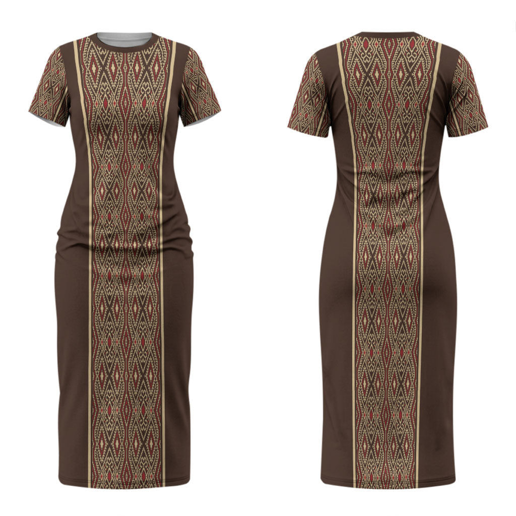 Mabuhay Philippines Festival Couples Matching Short Sleeve Bodycon Dress and Hawaiian Shirt Tnalak Modern Filipiniana Inspired LT14 - Polynesian Pride