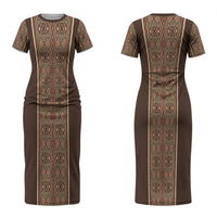 Mabuhay Philippines Festival Couples Matching Short Sleeve Bodycon Dress and Hawaiian Shirt Tnalak Modern Filipiniana Inspired LT14 - Polynesian Pride