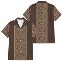 Mabuhay Philippines Festival Family Matching Mermaid Dress and Hawaiian Shirt Tnalak Modern Filipiniana Inspired LT14 Dad's Shirt - Short Sleeve Brown - Polynesian Pride
