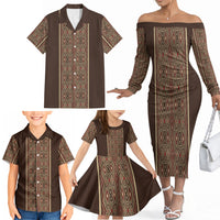 Mabuhay Philippines Festival Family Matching Off The Shoulder Long Sleeve Dress and Hawaiian Shirt Tnalak Modern Filipiniana Inspired LT14 - Polynesian Pride