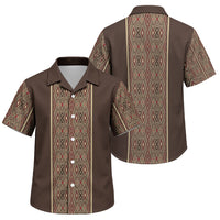 Mabuhay Philippines Festival Family Matching Off Shoulder Maxi Dress and Hawaiian Shirt Tnalak Modern Filipiniana Inspired LT14 Son's Shirt Brown - Polynesian Pride