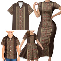 Mabuhay Philippines Festival Family Matching Short Sleeve Bodycon Dress and Hawaiian Shirt Tnalak Modern Filipiniana Inspired LT14 - Polynesian Pride