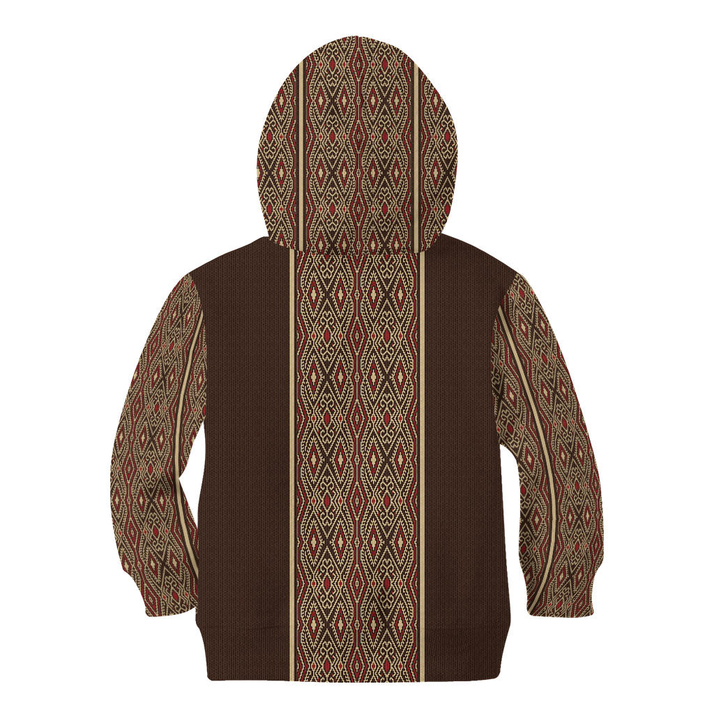 Mabuhay Philippines Festival Kid Hoodie Tnalak Modern Filipiniana Inspired LT14 - Polynesian Pride